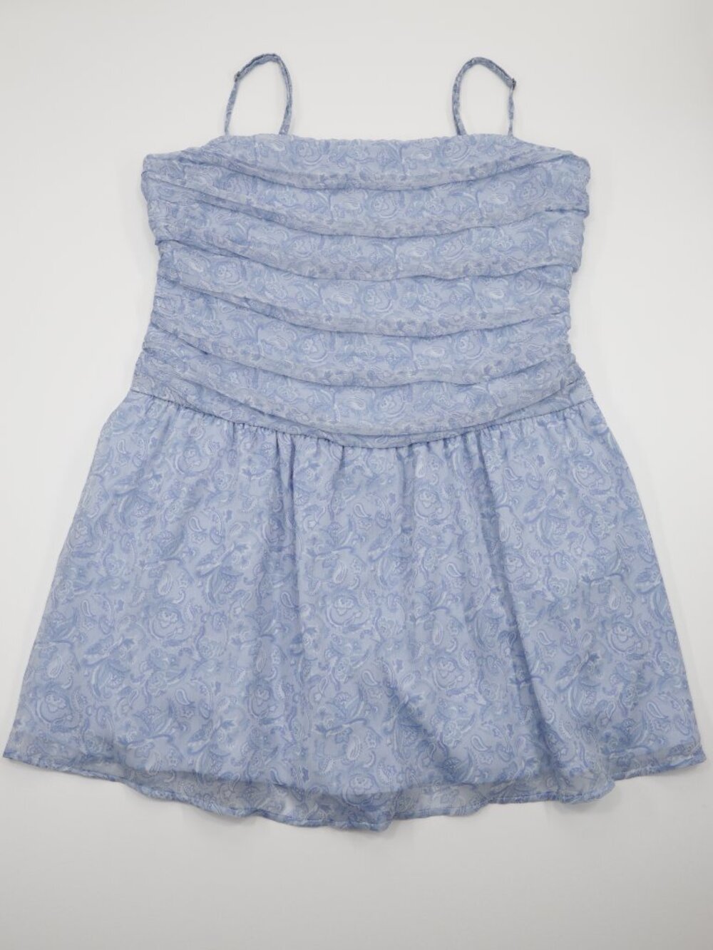 Hollister Women Pocket Floral Adjustable Strap Chiffon Skort Dress Blue Size XL - Picture 1 of 9